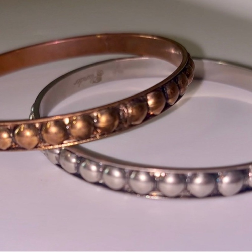 Two-Tone Vintage Inspired Bangle Set Gold & Silver Tone
